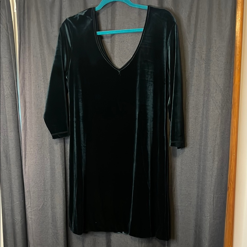 Frederick’s of Hollywood Luxurious Green Velvet Vintage 90s Dress size XL